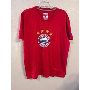 Adidas FC Bayern Munchen Graphic T-Shirt Soccer Fan Tee Red XL